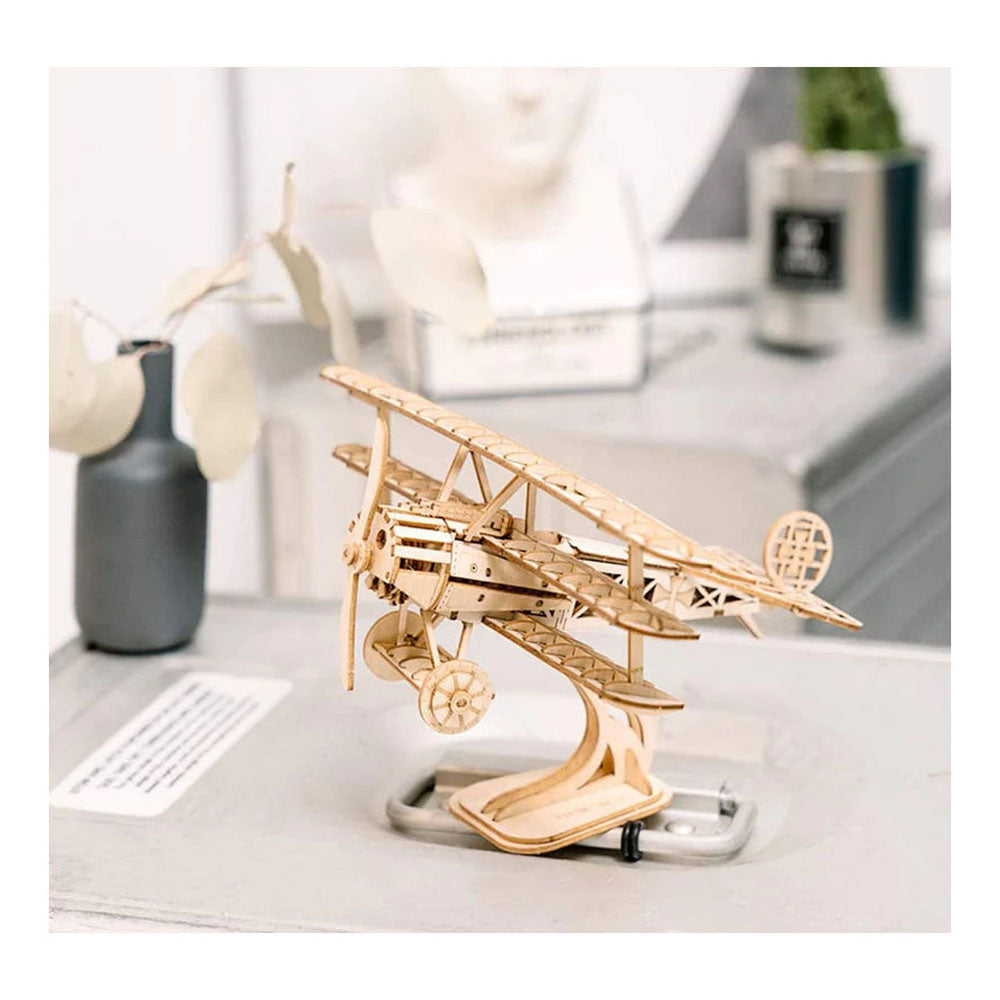 wooden airplane model, lifestyle image