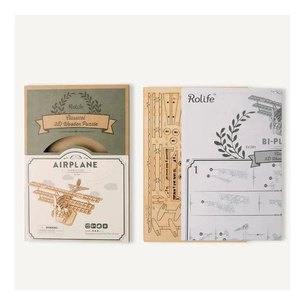 wooden model airplane packaging