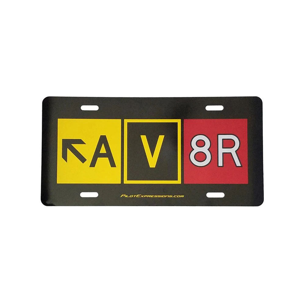 av8r metal license plate