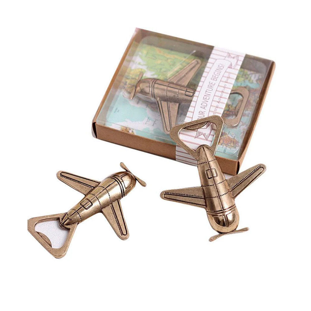 brass colored, airplane bottle openers