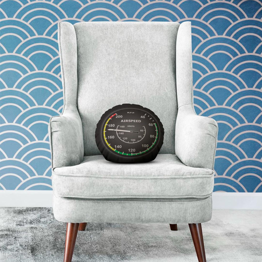 airspeed indicator pillow on a chair