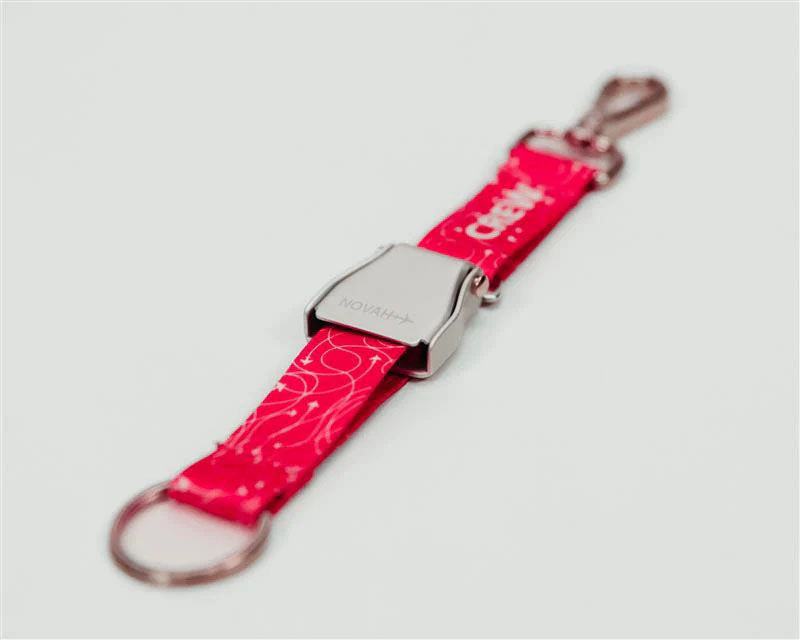 Pink Crew Silver Buckle Keychain