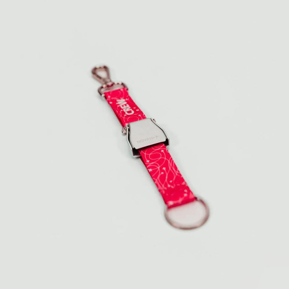 Pink Crew Silver Buckle Keychain