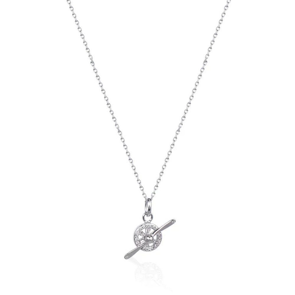 Propeller Silver Necklace