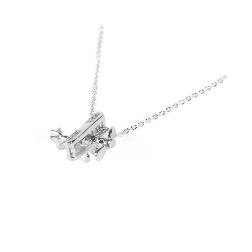 BiPlane Silver Necklace