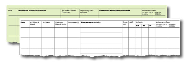 asa logbook pages