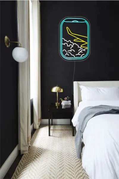 Plane Window View Neon Sign