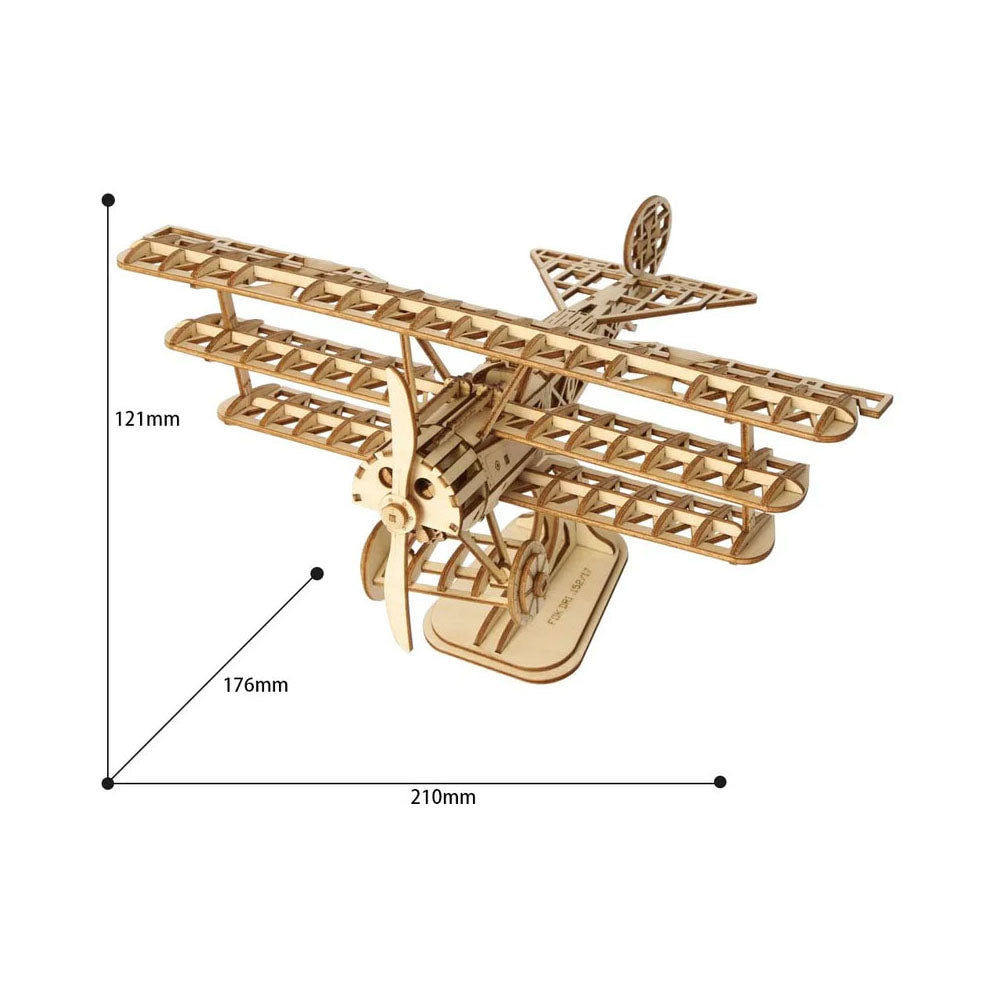 3D Wooden Puzzle - Bi-Plane