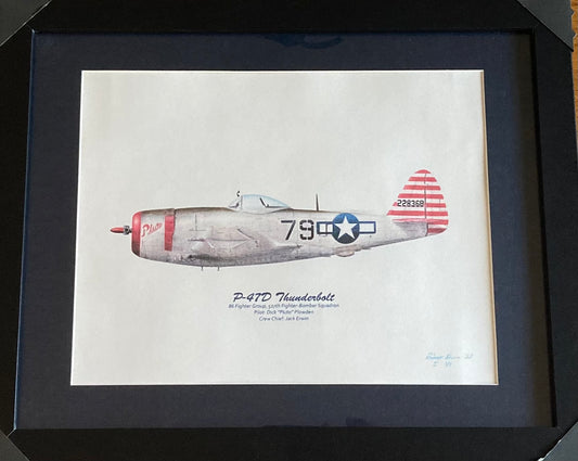 P-47 Print, Signed and Framed