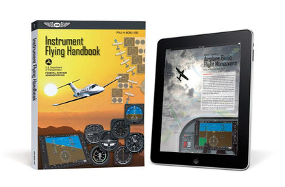 asa instrument flying handbook, front cover and tablet display