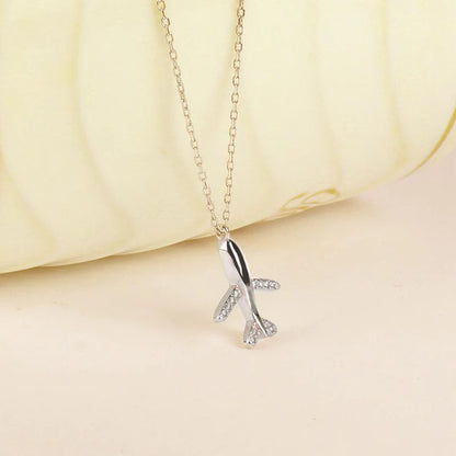 airplane necklace in silver
